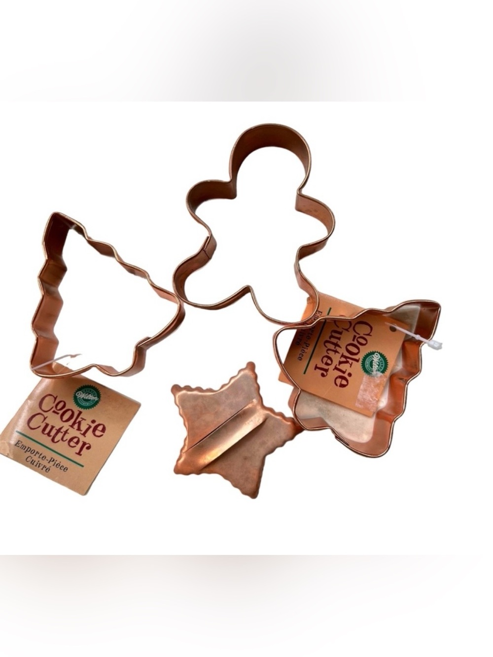4 Holiday Christmas Cookie Cutters Star Tree Gingerbread Boy